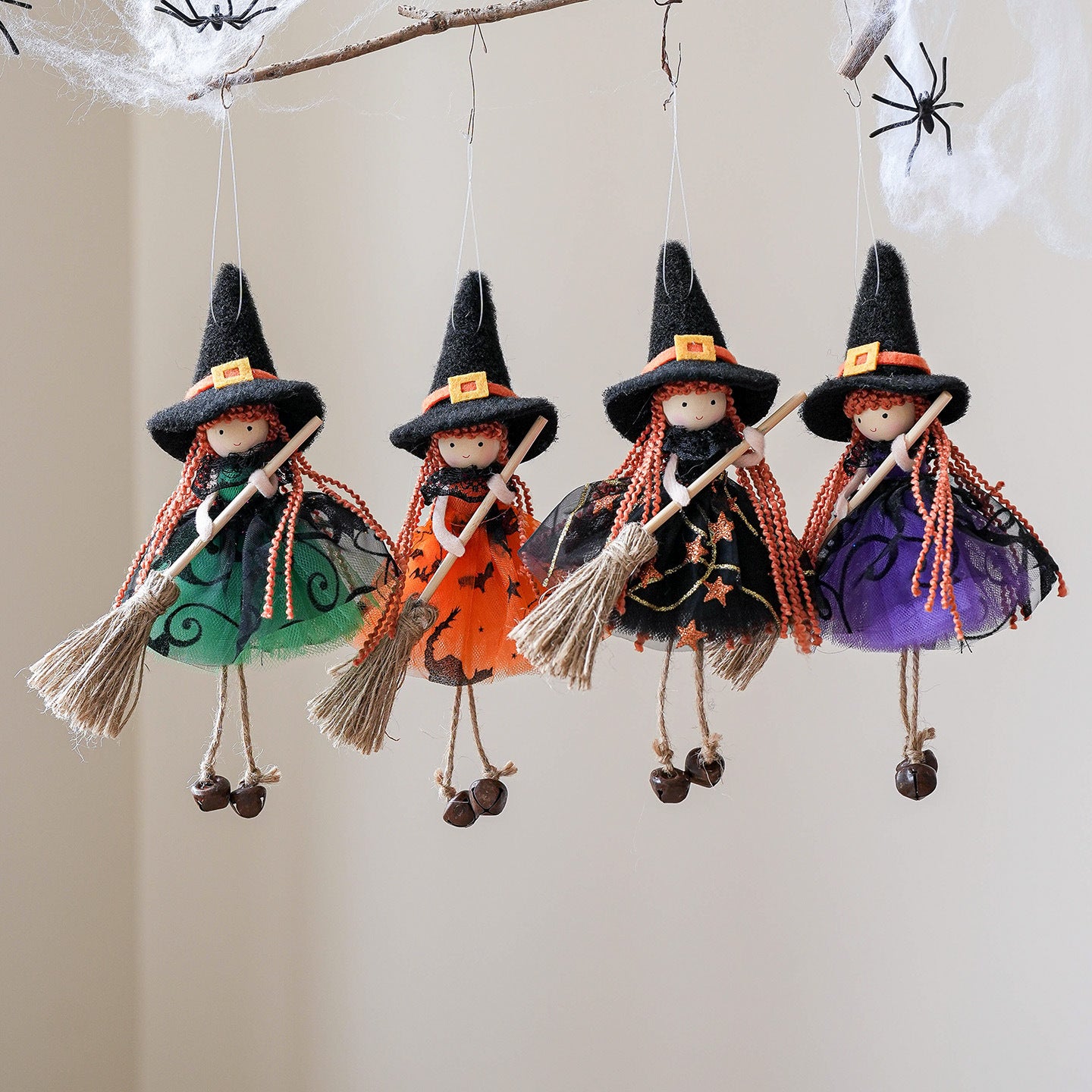 Little Witch Hanging Ornament - Set of 4