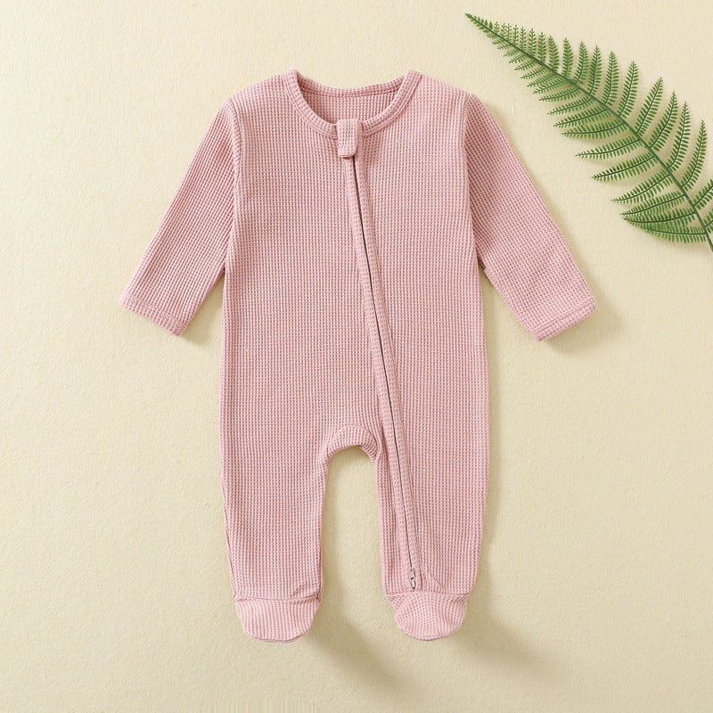 Waffle Zip Footed Sleepsuit
