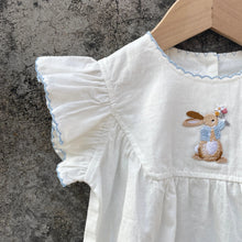 Load image into Gallery viewer, Little Bunny Embroidered Romper