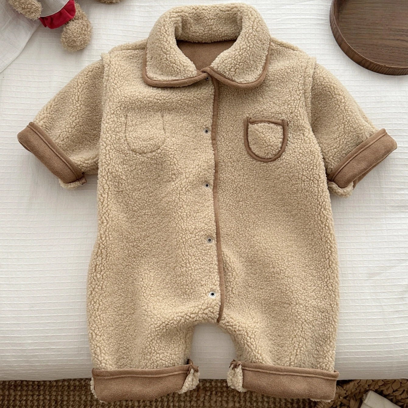 Collared Plush Jumpsuit