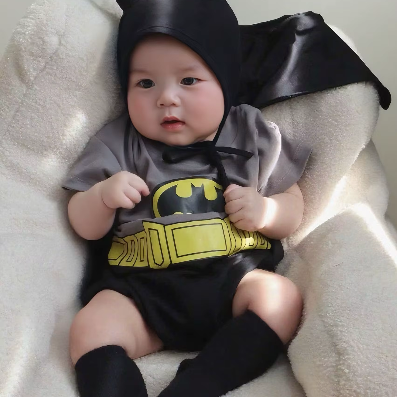 Little Bat Hero Romper with Hat