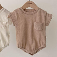 Load image into Gallery viewer, Ribbed Short Sleeved Pocket Onesie