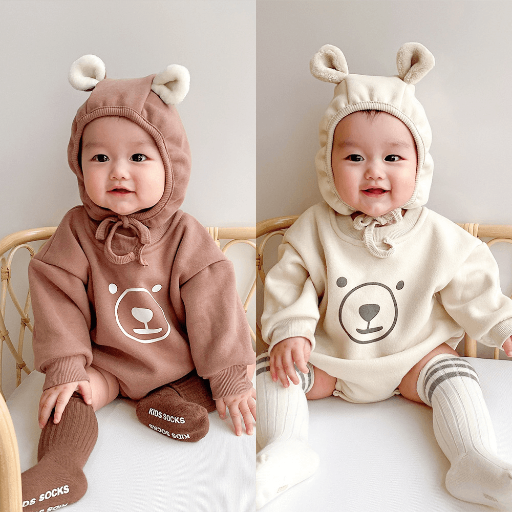 Bear With Me Romper With Bonnet