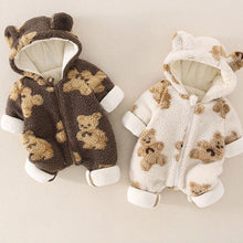 Load image into Gallery viewer, Hooded Furry Teddy Romper