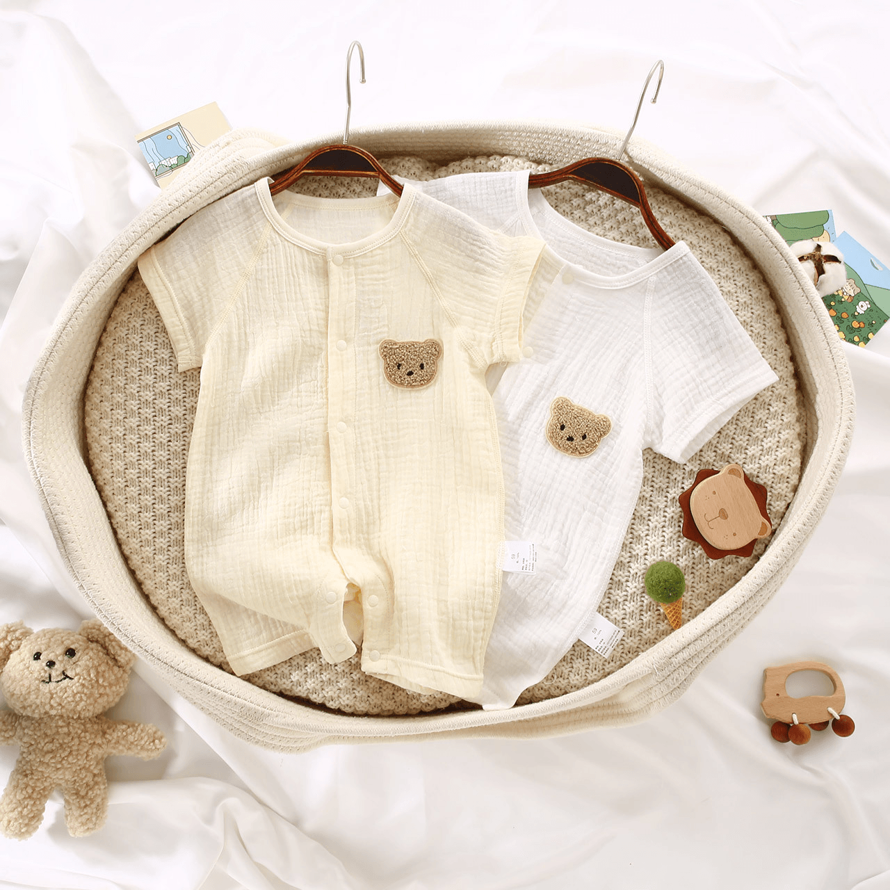 Baby Gauze Cotton Teddy Playsuit
