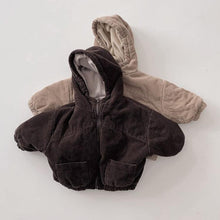 Load image into Gallery viewer, Corduroy hooded Zipper Jacket