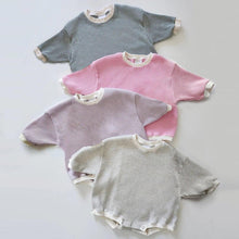 Load image into Gallery viewer, Baby Waffle Sweatshirt Romper