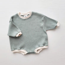 Load image into Gallery viewer, Baby Waffle Sweatshirt Romper