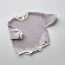 Load image into Gallery viewer, Baby Waffle Sweatshirt Romper