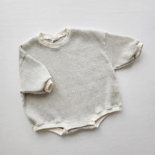Load image into Gallery viewer, Baby Waffle Sweatshirt Romper