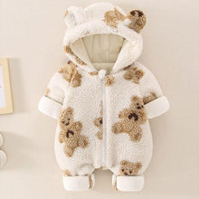 Load image into Gallery viewer, Hooded Furry Teddy Romper