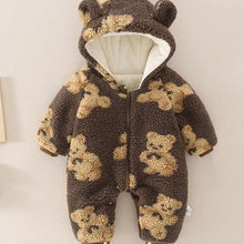 Load image into Gallery viewer, Hooded Furry Teddy Romper