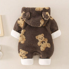 Load image into Gallery viewer, Hooded Furry Teddy Romper