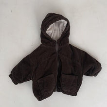 Load image into Gallery viewer, Corduroy hooded Zipper Jacket