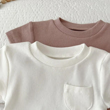 Load image into Gallery viewer, Ribbed Short Sleeved Pocket Onesie