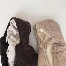 Load image into Gallery viewer, Corduroy hooded Zipper Jacket