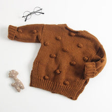 Load image into Gallery viewer, Knitted Cotton Ball Cardigan