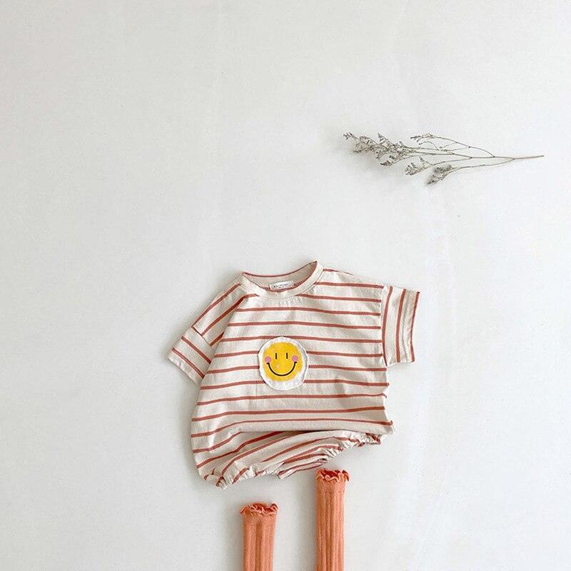 Smiley Striped Romper