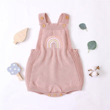 Load image into Gallery viewer, Rainbow Crisscross Knitted Romper