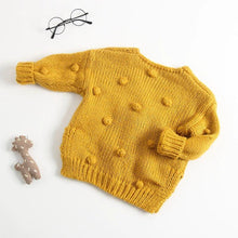 Load image into Gallery viewer, Knitted Cotton Ball Cardigan