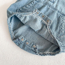 Load image into Gallery viewer, Baby Cotton Denim Shirt Romper