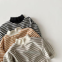 Load image into Gallery viewer, High Neck Striped Sweater