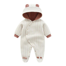 Load image into Gallery viewer, Bedtime Bear Hooded Jumpsuit