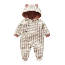 Load image into Gallery viewer, Bedtime Bear Hooded Jumpsuit