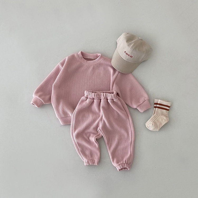 Pastel Ribbed Cotton Lounge Set