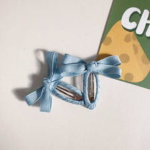 Load image into Gallery viewer, Candy Color Bow Snap Hair Clips (2pcs) - 10 Colors
