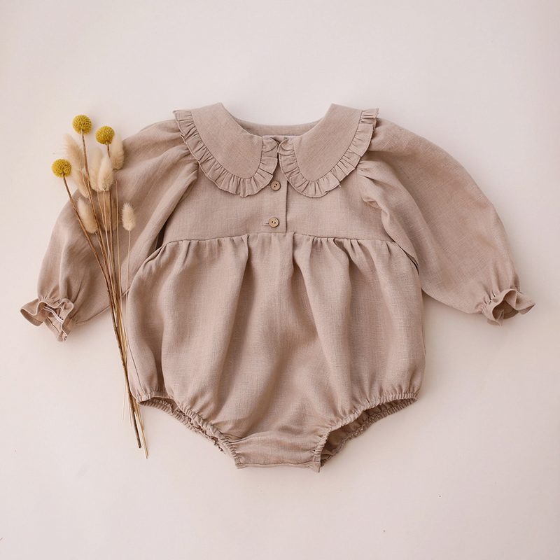 Ruffled Peter Pan Collar Romper