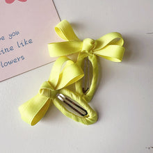 Load image into Gallery viewer, Candy Color Bow Snap Hair Clips (2pcs) - 10 Colors
