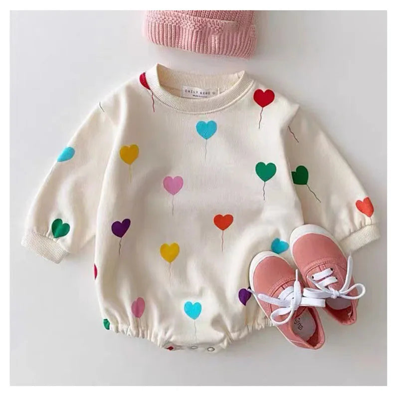 Rainbow Heart Balloon Romper