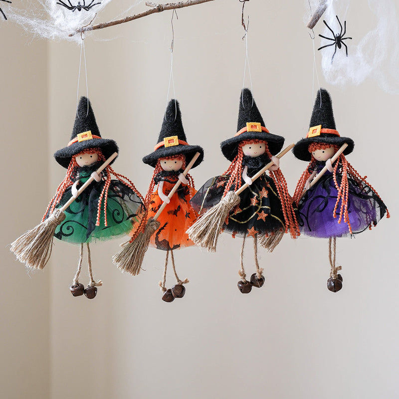 Little Witch Hanging Ornament - Set of 4