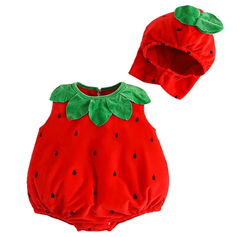Little Strawberry Costume Romper
