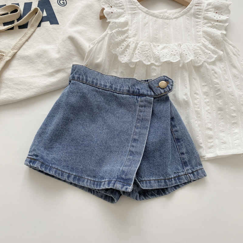 Denim Wrap Skorts