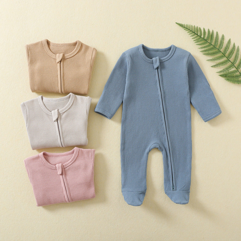 Waffle Zip Footed Sleepsuit