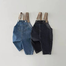 Load image into Gallery viewer, Retro Denim Suspenders Overall
