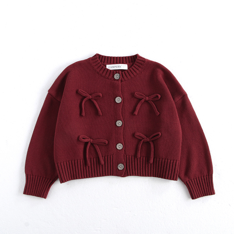 Cherry Bow Knitted Cardigan