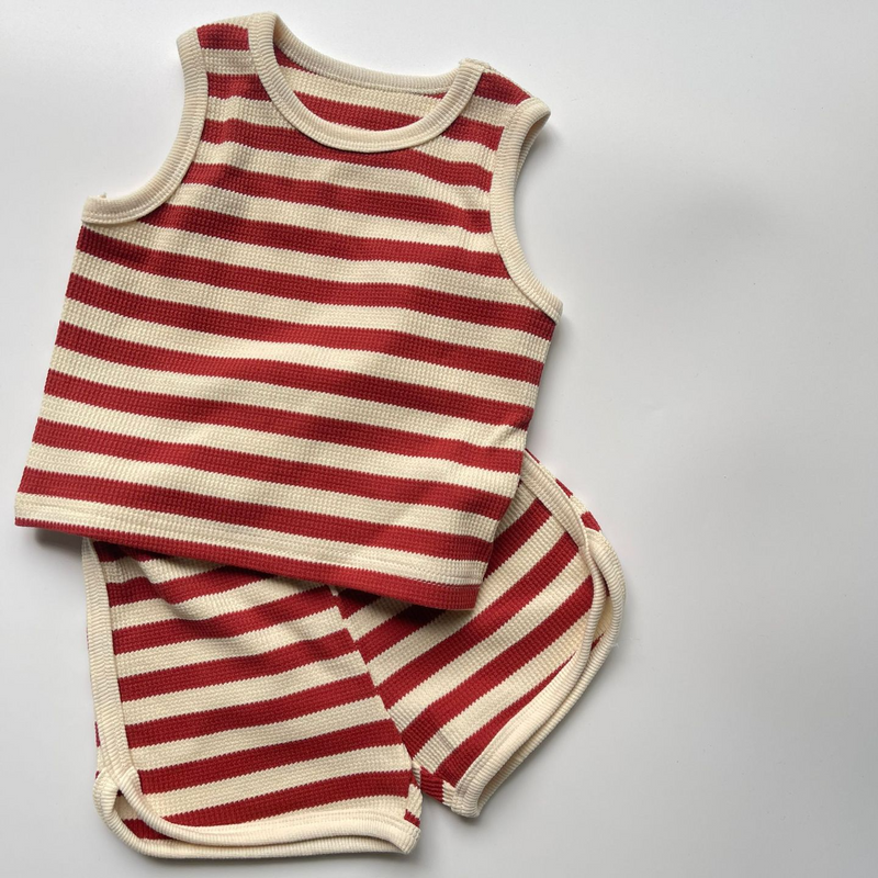Retro Striped Tank & Shorts Set
