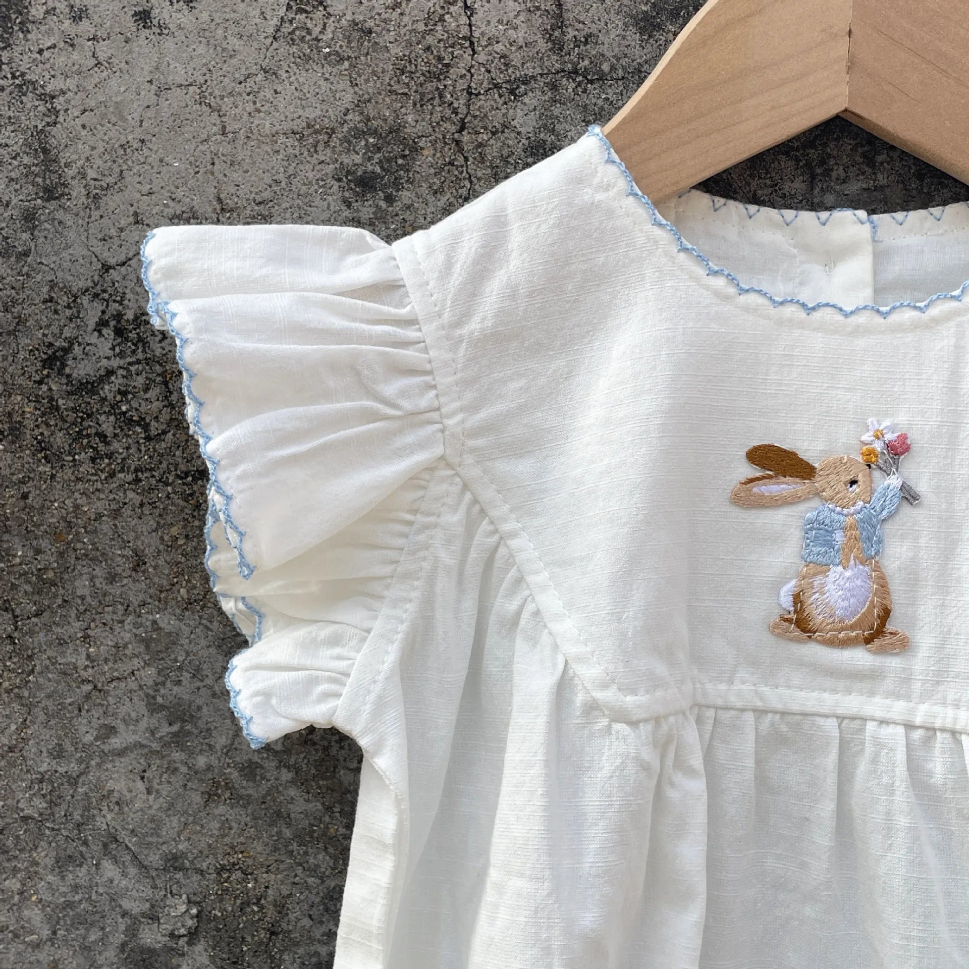 Little Bunny Embroidered Romper