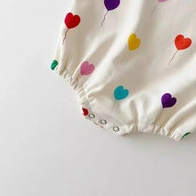 Load image into Gallery viewer, Rainbow Heart Balloon Romper
