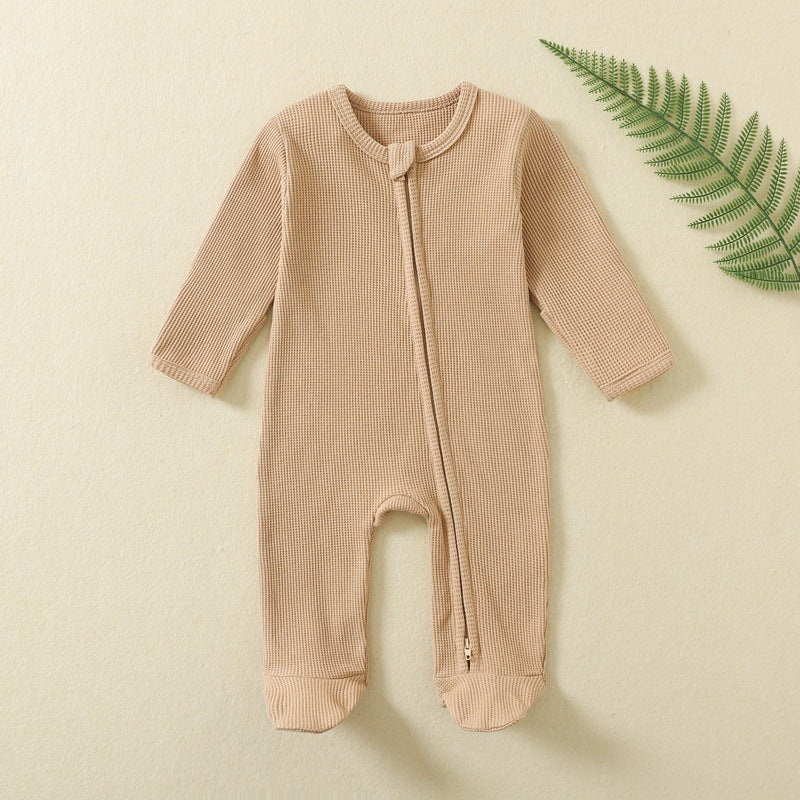Waffle Zip Footed Sleepsuit