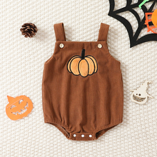 Load image into Gallery viewer, Corduroy Halloween Embroidered Overalls

