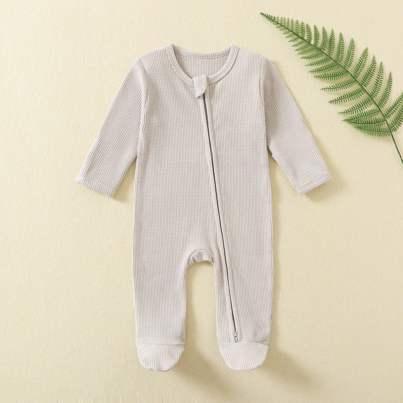 Waffle Zip Footed Sleepsuit