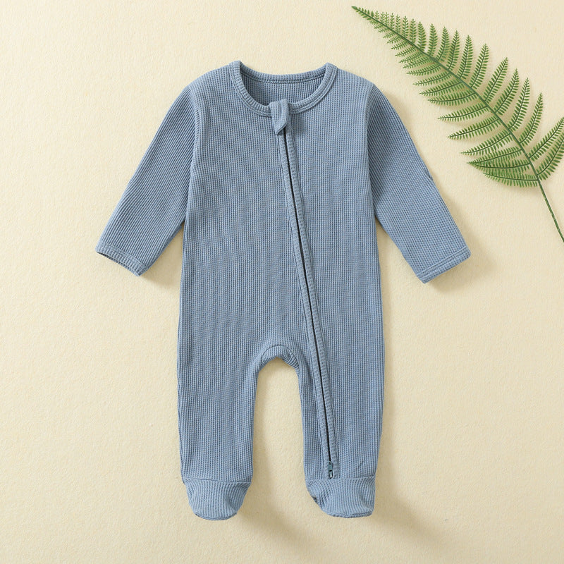 Waffle Zip Footed Sleepsuit