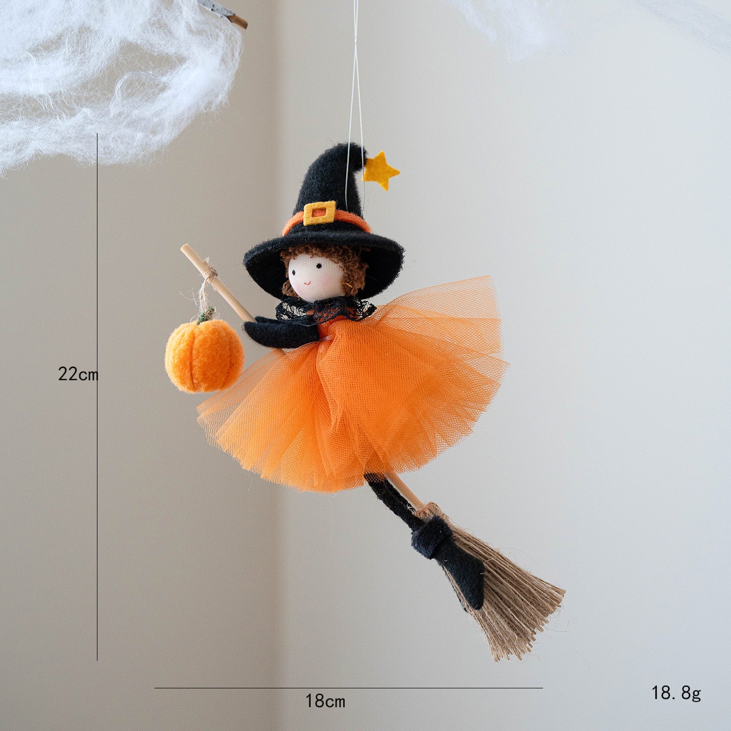 Flying Little Witch Hanging Ornaments - Set of 2