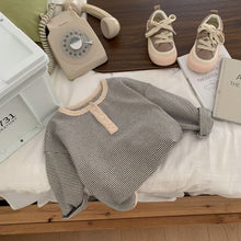 Load image into Gallery viewer, Classic Stripe Henley Sweater
