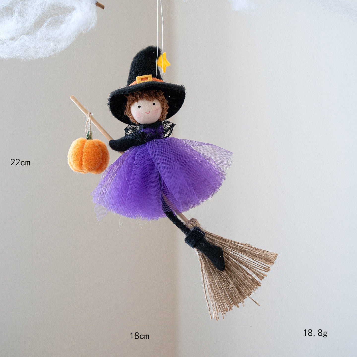 Flying Little Witch Hanging Ornaments - Set of 2