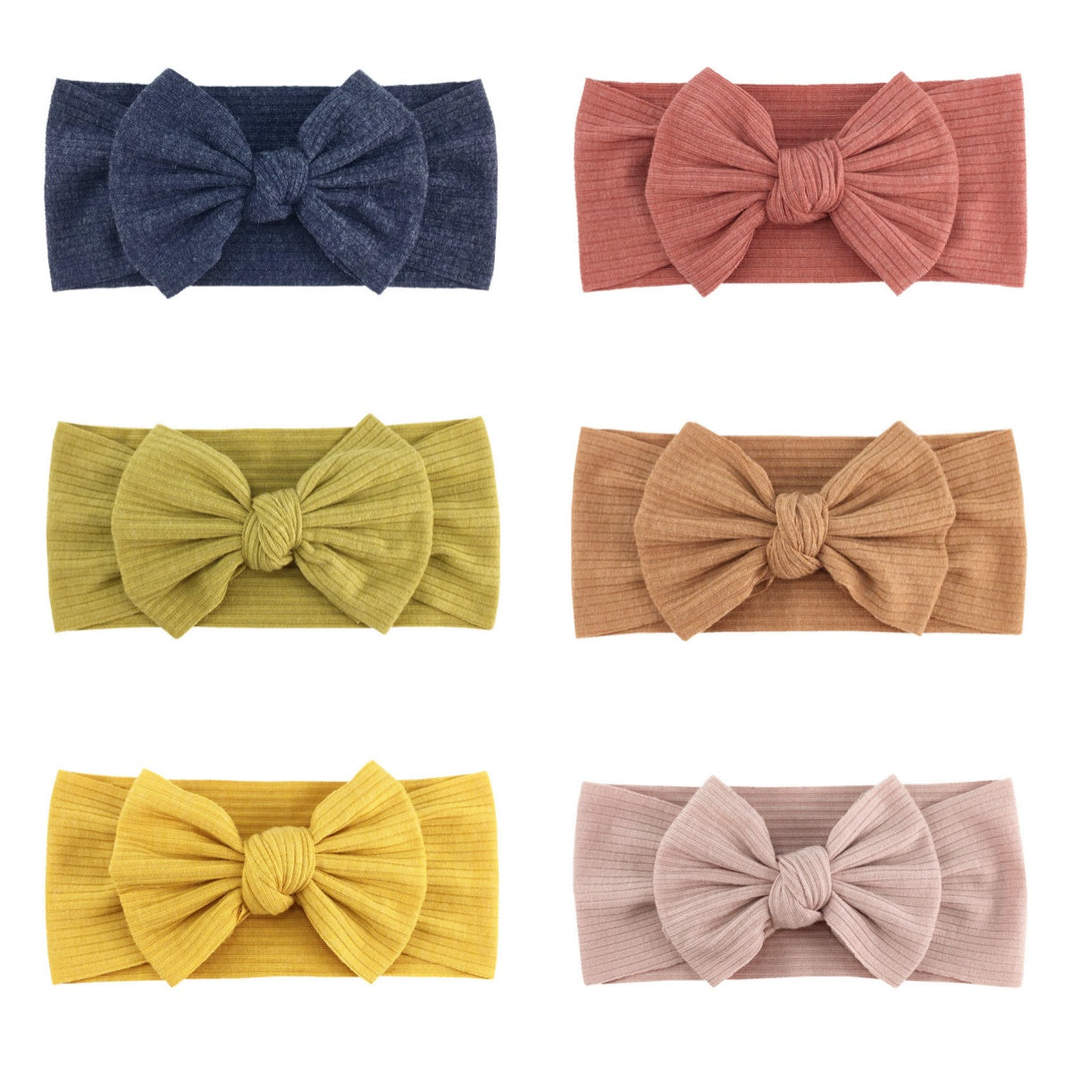 Elastic Bow Headband - 6 Pack